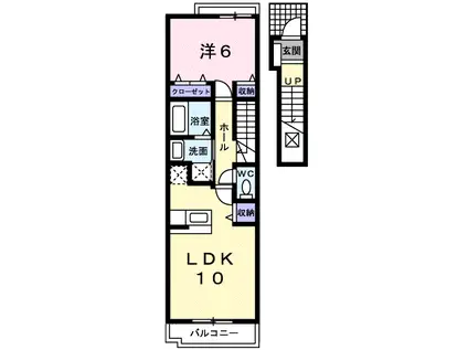 アルファヴィル(1LDK/2階)の間取り写真