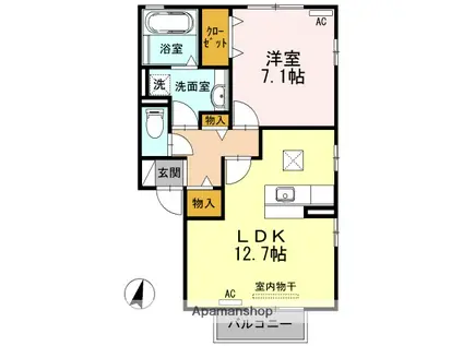 グランシャリオ(1LDK/2階)の間取り写真
