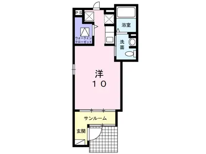 東海道本線 尾張一宮駅 徒歩10分 2階建 築10年(1K/1階)の間取り写真