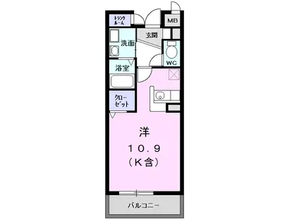 カーサ・ポプルス(1K/2階)の間取り写真