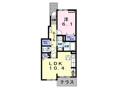 ファミーリャ Ⅱ(1LDK/1階)の間取り写真