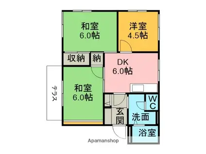 アネックス加藤(3DK/1階)の間取り写真