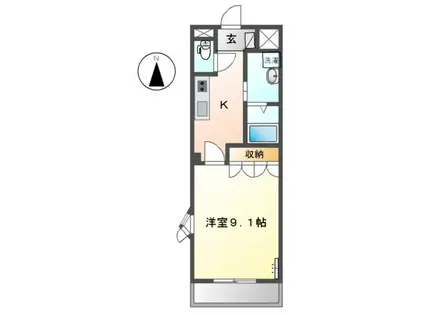 ロイヤル木の家Ⅱ番館(1K/2階)の間取り写真