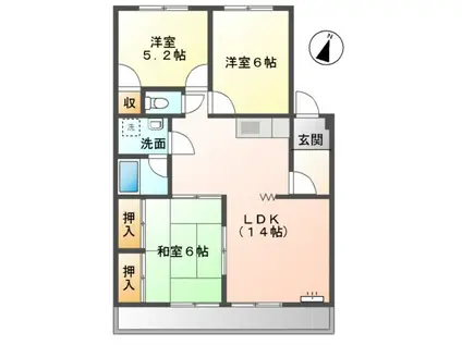 ロイヤルハイム(3LDK/2階)の間取り写真