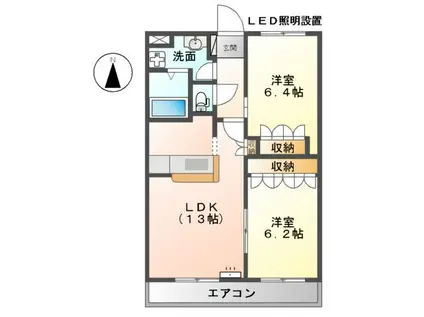 ウエストウッド(2LDK/2階)の間取り写真
