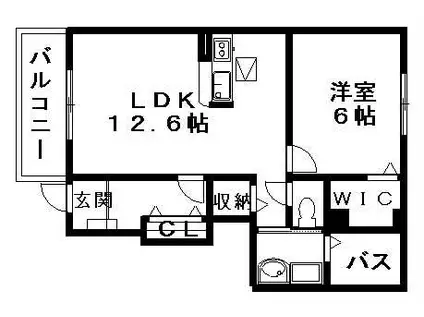 サンリット・レジデンスA(1LDK/1階)の間取り写真
