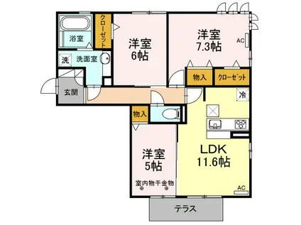 アンダーフォレスト(3LDK/2階)の間取り写真