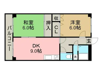 ピュアストリート(2LDK/2階)の間取り写真