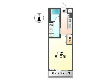 ジプソフィラ(1K/1階)の間取り写真