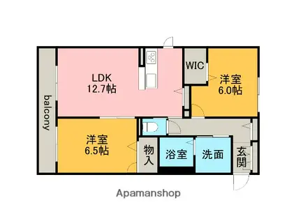 THE PARK RESIDENCE 138(2LDK/2階)の間取り写真