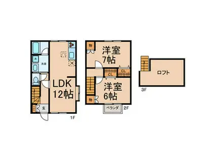 タウンコート２１(2LDK)の間取り写真