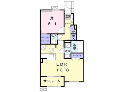 ファー ビヨンド Ⅰ(1LDK/1階)の間取り写真