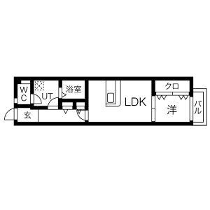 LEGIOIE岩倉駅Ⅱ(1LDK/2階)の間取り写真
