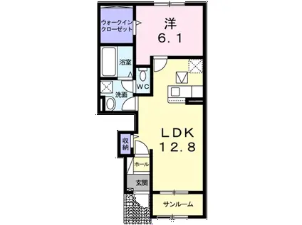 グレイスⅠ(1LDK/1階)の間取り写真