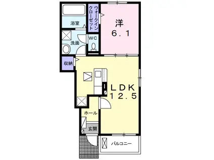 GARDEN HOUSE K(1LDK/1階)の間取り写真