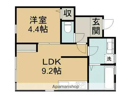 リーブルファイン今伊勢町 2号棟(1LDK/1階)の間取り写真