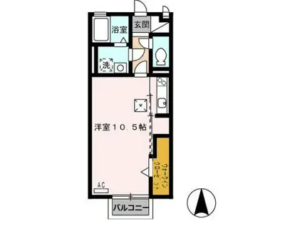 リベルテ末広(ワンルーム/1階)の間取り写真