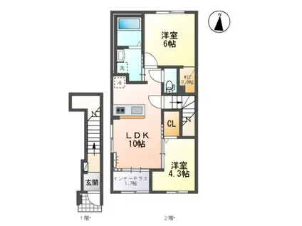 ブリスフォート(2LDK/2階)の間取り写真