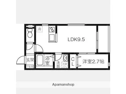 LA BLANCHE(1LDK/3階)の間取り写真