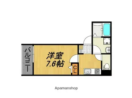 LECOCON一宮Ⅶ(1K/2階)の間取り写真