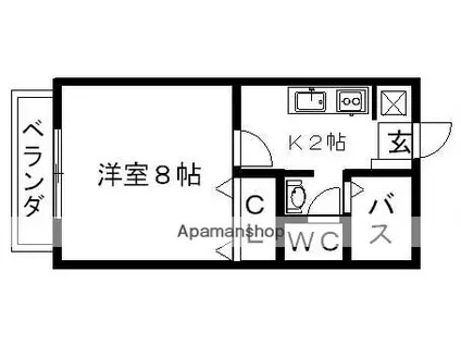 サン・FRIENDS赤塚(1K/1階)の間取り写真