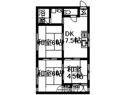 八州苑野村2(3DK/1階)の間取り写真