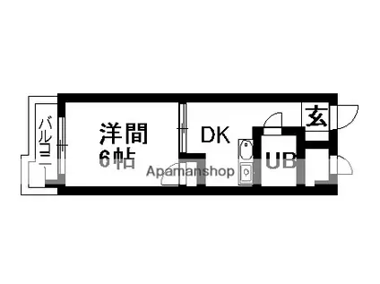 キャッスルシティ城崎(1DK/2階)の間取り写真