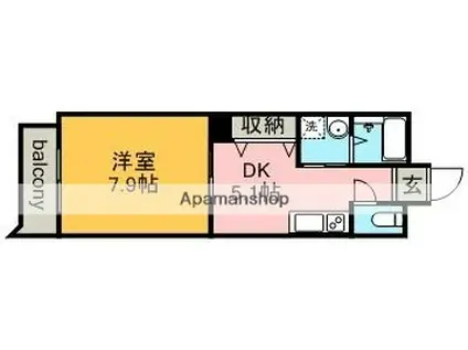 レーベンズプラッツ(1DK/10階)の間取り写真