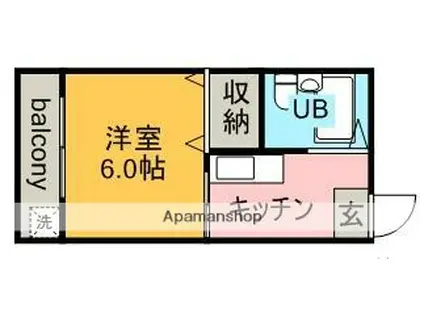 サンハイツ杉栄(1K/1階)の間取り写真