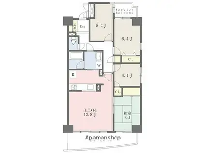 ザ・シーン城北 ウエストスター(4LDK/5階)の間取り写真