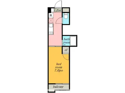 リバーシティー楠(1K/4階)の間取り写真