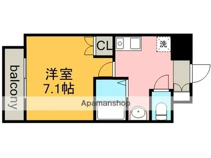 パーク黒川(1K/4階)の間取り写真