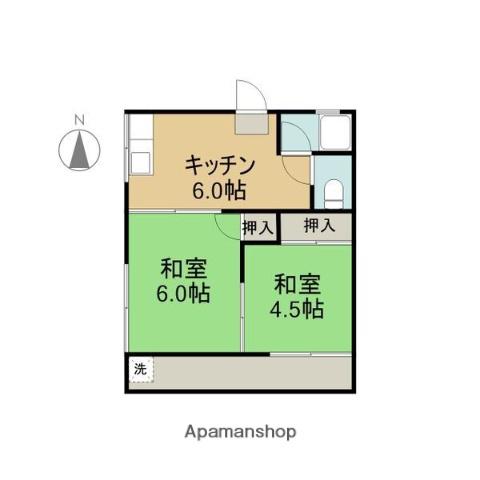 名城ハイツA.B(2DK/1階)の間取り写真