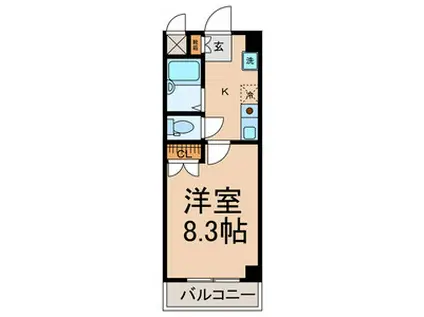 マンション菜の花(1K/2階)の間取り写真