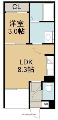 REGALEST こまどめ(1LDK/1階)の間取り写真