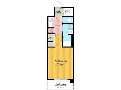 S-RESIDENCE黒川本通一丁目(1K/7階)の間取り写真