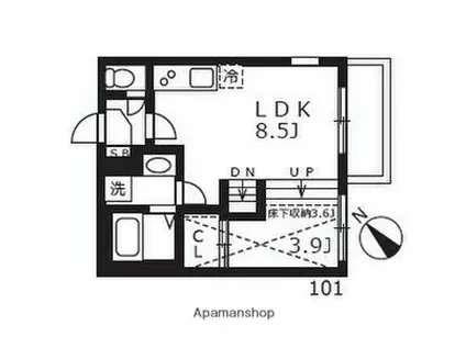 ハーモニーテラス志賀町Ⅸ(1LDK/1階)の間取り写真