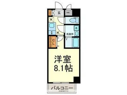 LANCIA HEIAN(1K/6階)の間取り写真