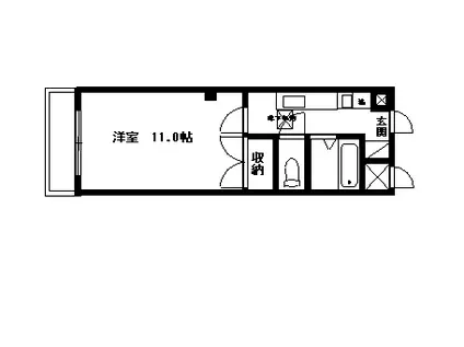 プレジデント川中(1K/4階)の間取り写真