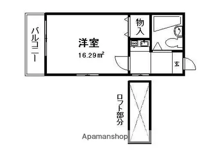 メゾン川中(1K/2階)の間取り写真