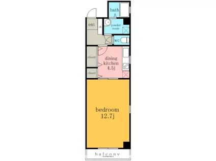 BS117(1DK/6階)の間取り写真