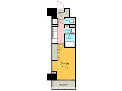 パークアクシス名駅南グランデ(1K/2階)の間取り写真