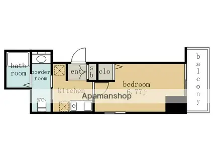 アルテミス平和(1K/5階)の間取り写真