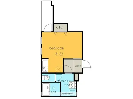 スクエア中村区役所(ワンルーム/2階)の間取り写真