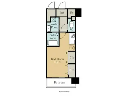 リベルタ カリーノ(ワンルーム/10階)の間取り写真