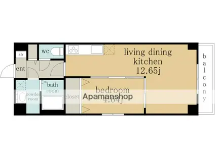 GRANDUKE松原CUORE(1LDK/2階)の間取り写真