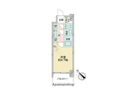 アステリ鶴舞エーナ(1K/13階)の間取り写真