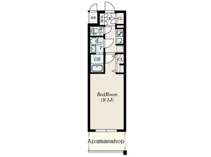 S-RESIDENCE鶴舞Ⅱ(1K/4階)の間取り写真