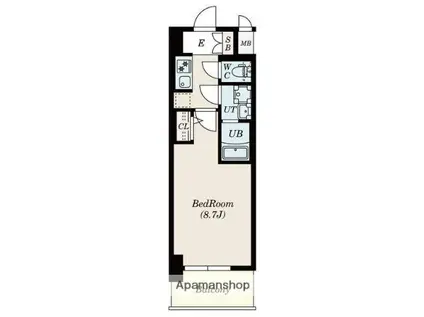 S-RESIDENCE名駅ウエスト(1K/15階)の間取り写真