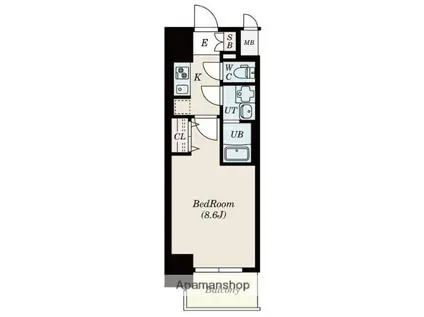 S-RESIDENCE金山ウエスト(1K/9階)の間取り写真